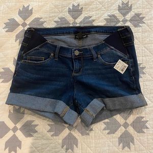 NWT Indigo Blue Side Panel Maternity Shorts